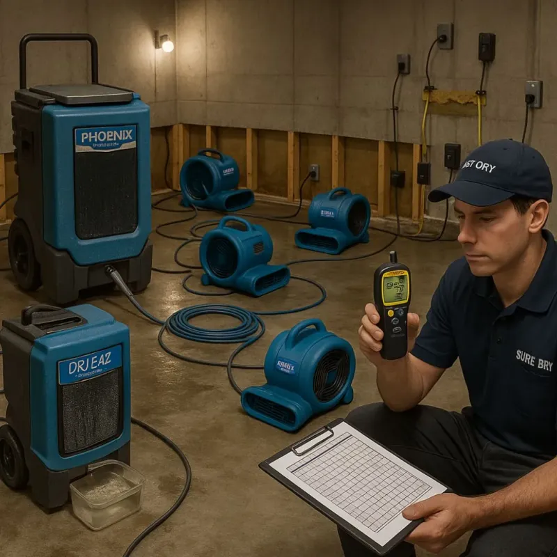 Structural Drying and Dehumidification process in Morgandale, OH